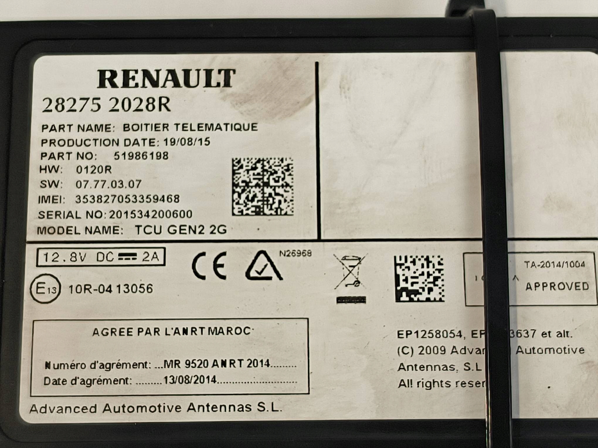 modulo 282752028R TCU RENAULT KADJAR e