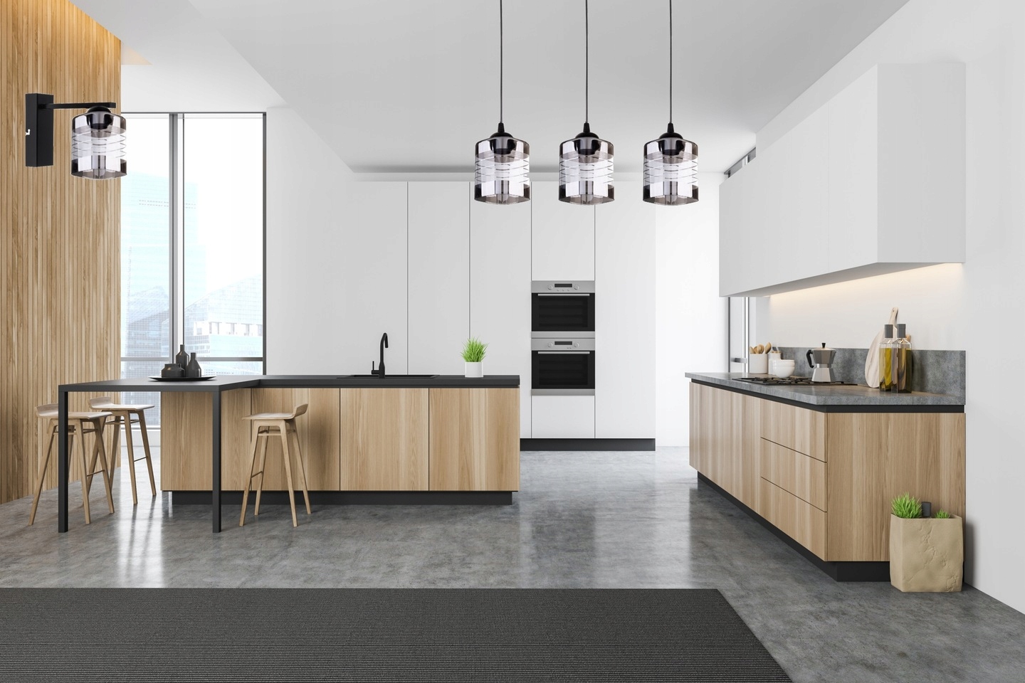 KLOSZ DO LAMP E27 SZKLANY KWADRAT CHROM PASKI PRZEZROCZYSTY 10x12 cm Kod producenta 09774