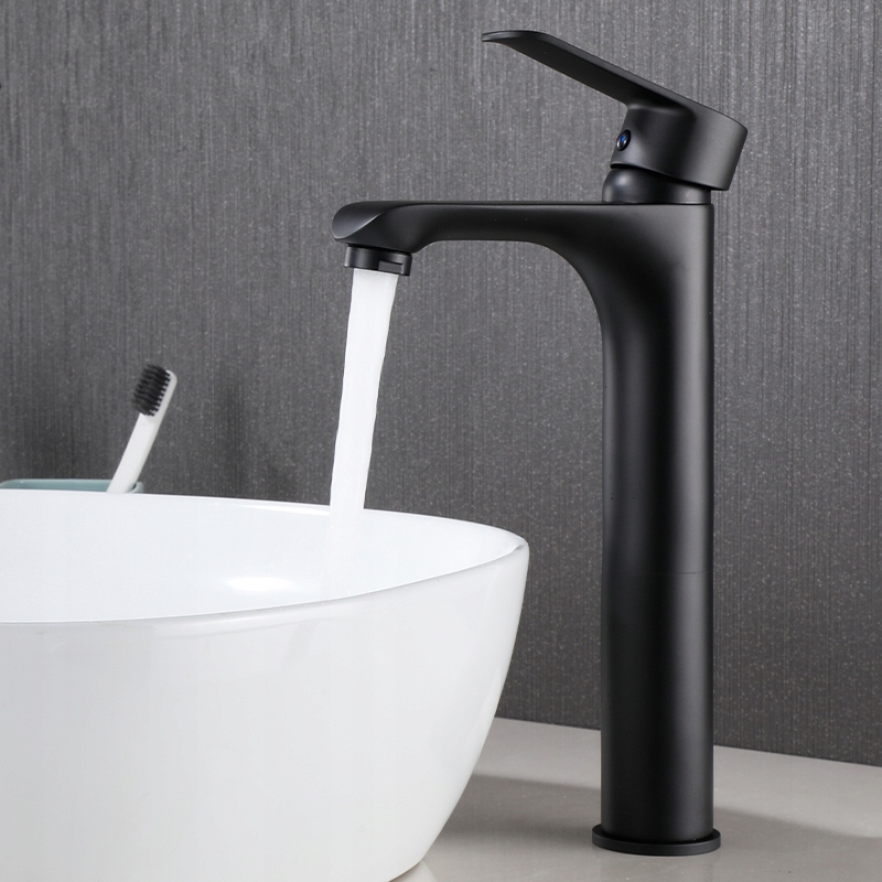 

Bateria Umywalkowa Wysoka Stojąca Nablatowa Czarna