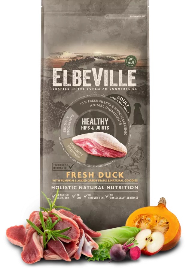 ElbeVille 11,4kg karma dla psa Kaczka Zdrowe Stawy