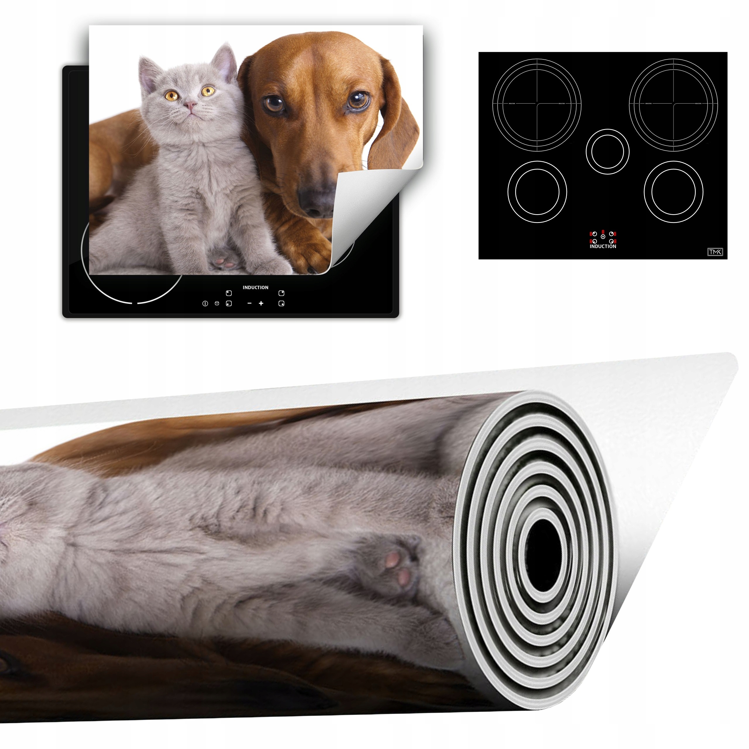 Vinylová Podložka Do Kuchyně Více Místa 70x52 Kočka a pes