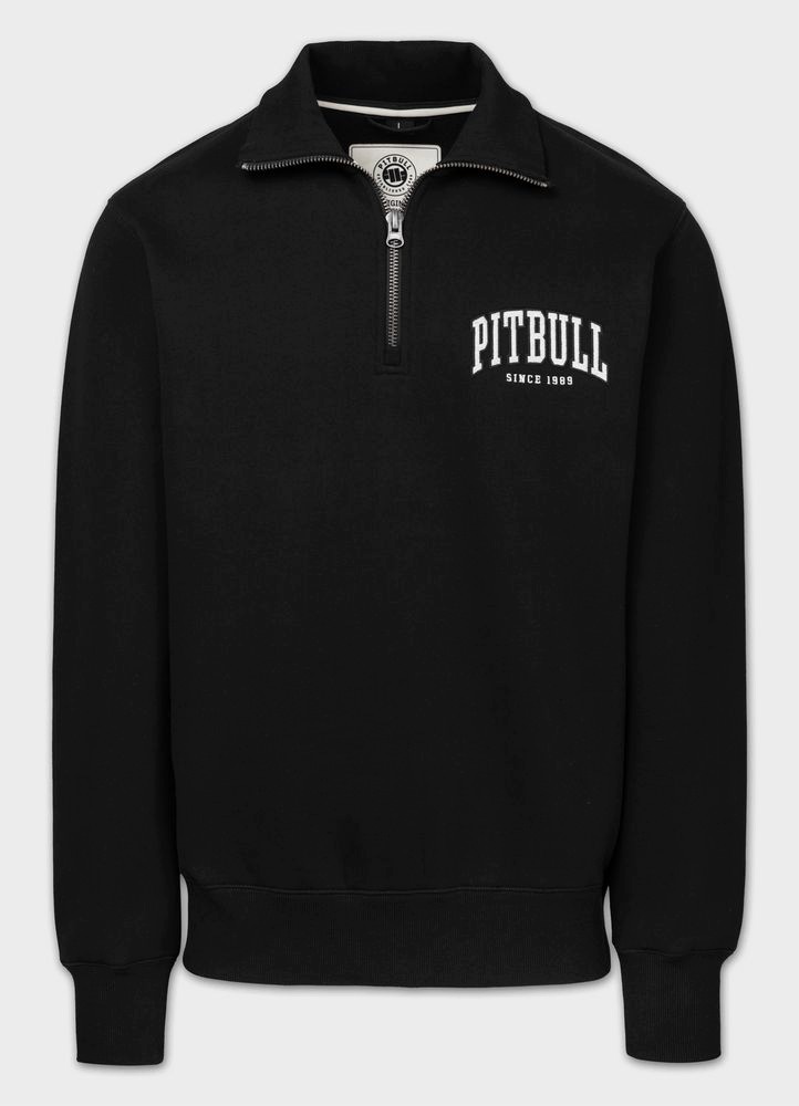 Pánská mikina se zipem bez kapuce Pitbull, bavlněný zip typu half zip Norton