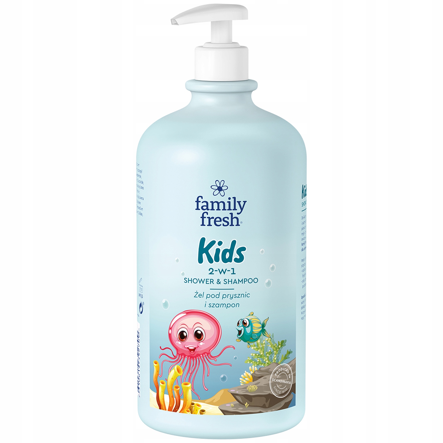 FAMILY FRESH Dla dzieci 2w1 ŻEL POD PRYSZNIC SZAMPON z pompką do KĄPIELI 1L