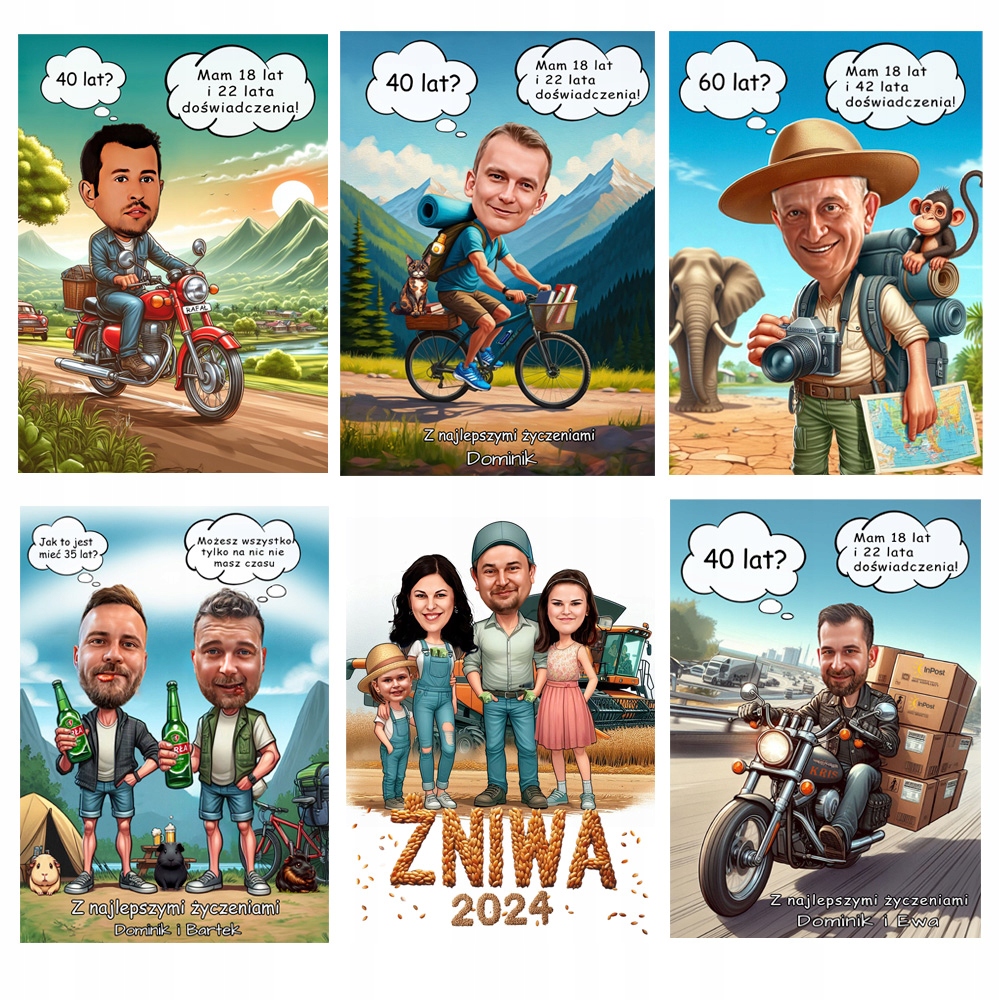 Karykatura ze zdjęcia- urodziny,rocznica Podobieństwa|RAMA