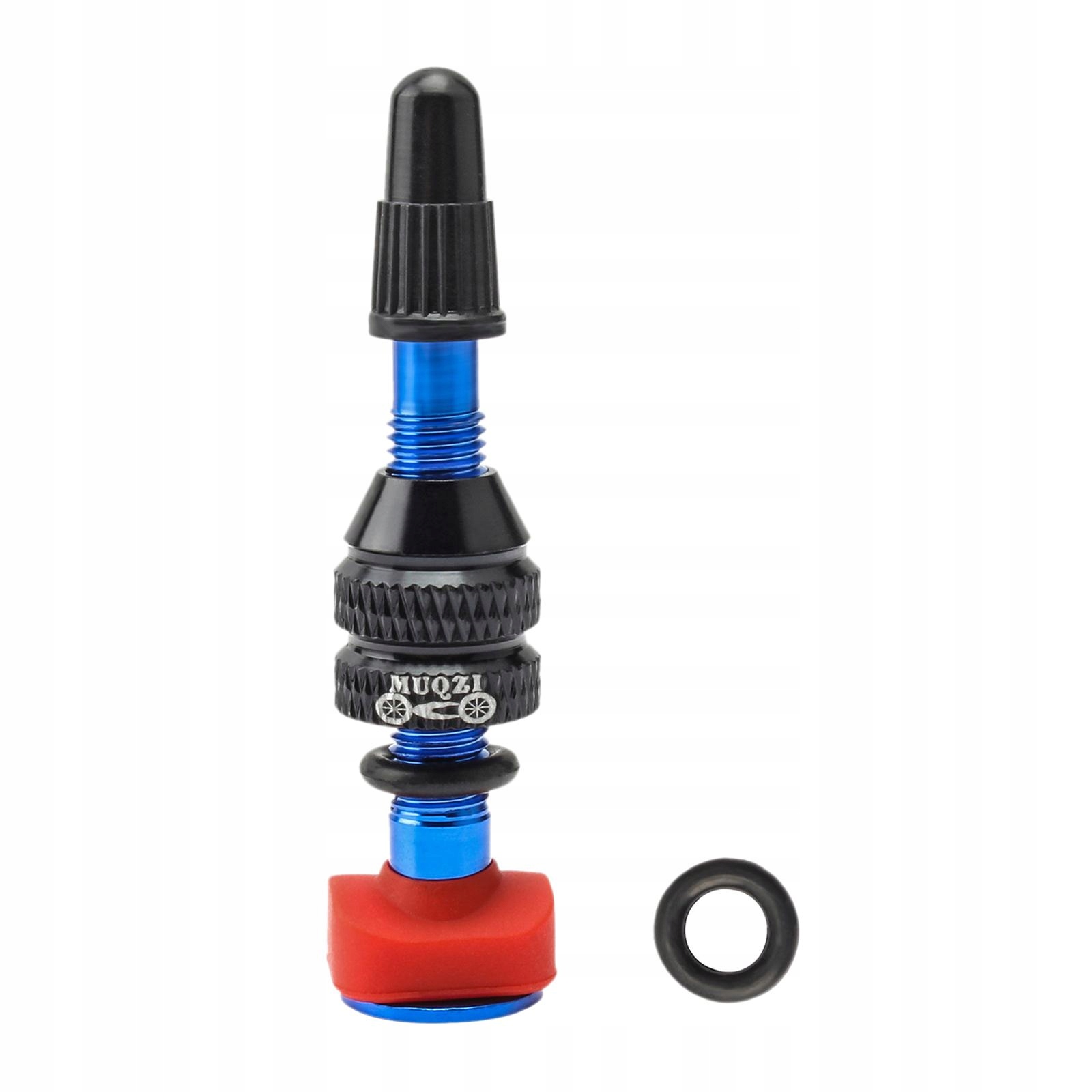 CNC bezdętkowy zawór Presta do roweru MTB 40mm niebieski