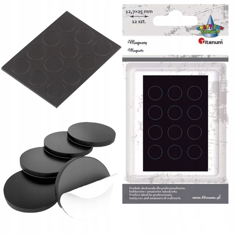 

Magnesy samoprzylepne okrągłe czarne kreatywne 12
