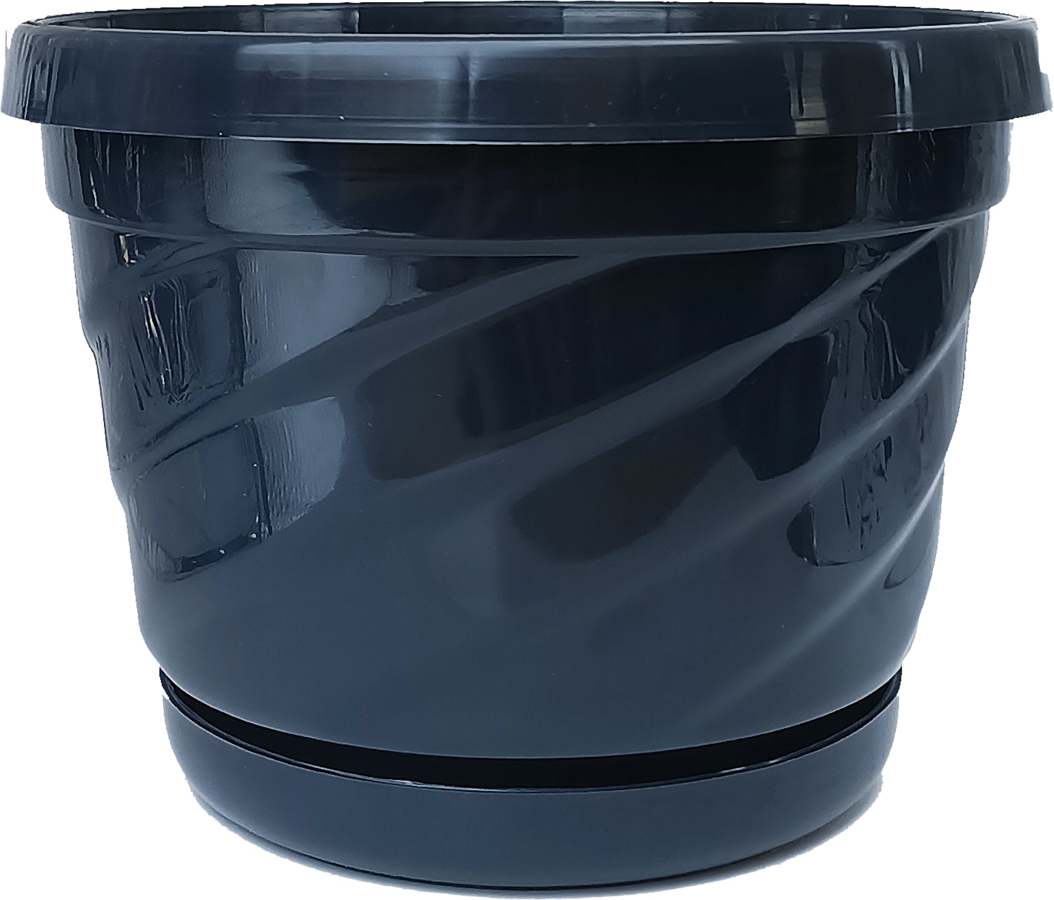 Nowoczesna doniczka z podstawką 21 cm, Eko, UV Odporna, Antracyt