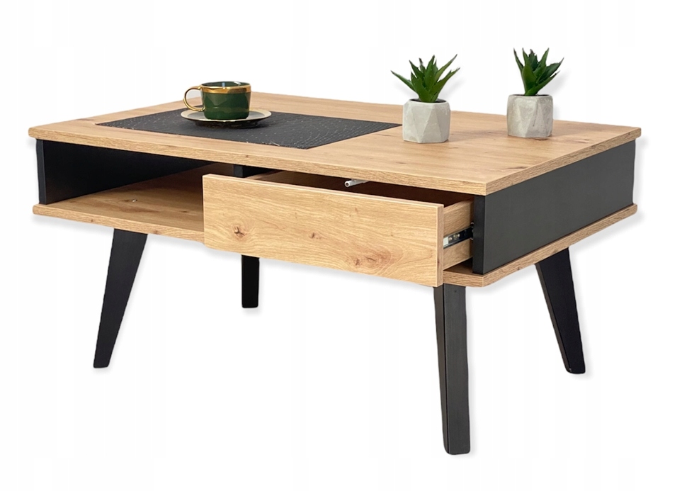 STOLIK KAWOWY RUMBA III Z SZUFLADĄ DĄB ARTISAN