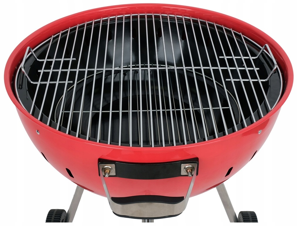 Grill Węglowy Ogrodowy Kulisty Czerwony Pokrywa Ruszt 54cm YATO YG-20304