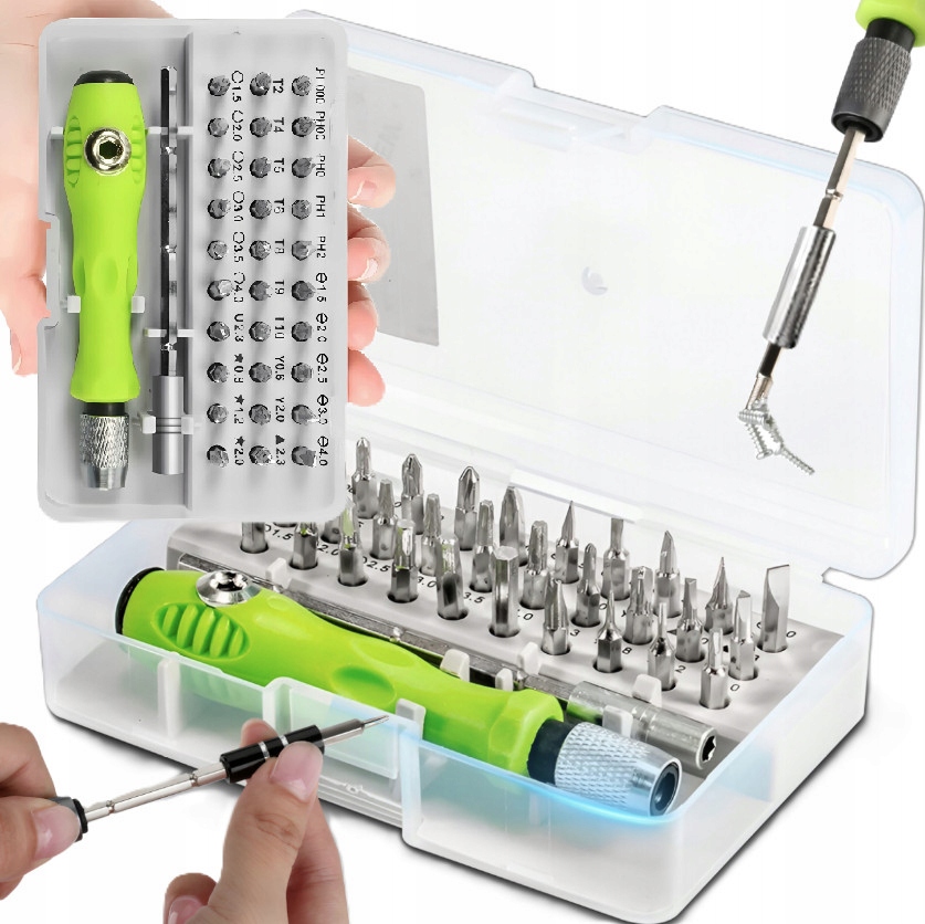 Wkrętak śrubokręt Zestaw 32w1 bity Uniwersalny magnetyczne końcówki