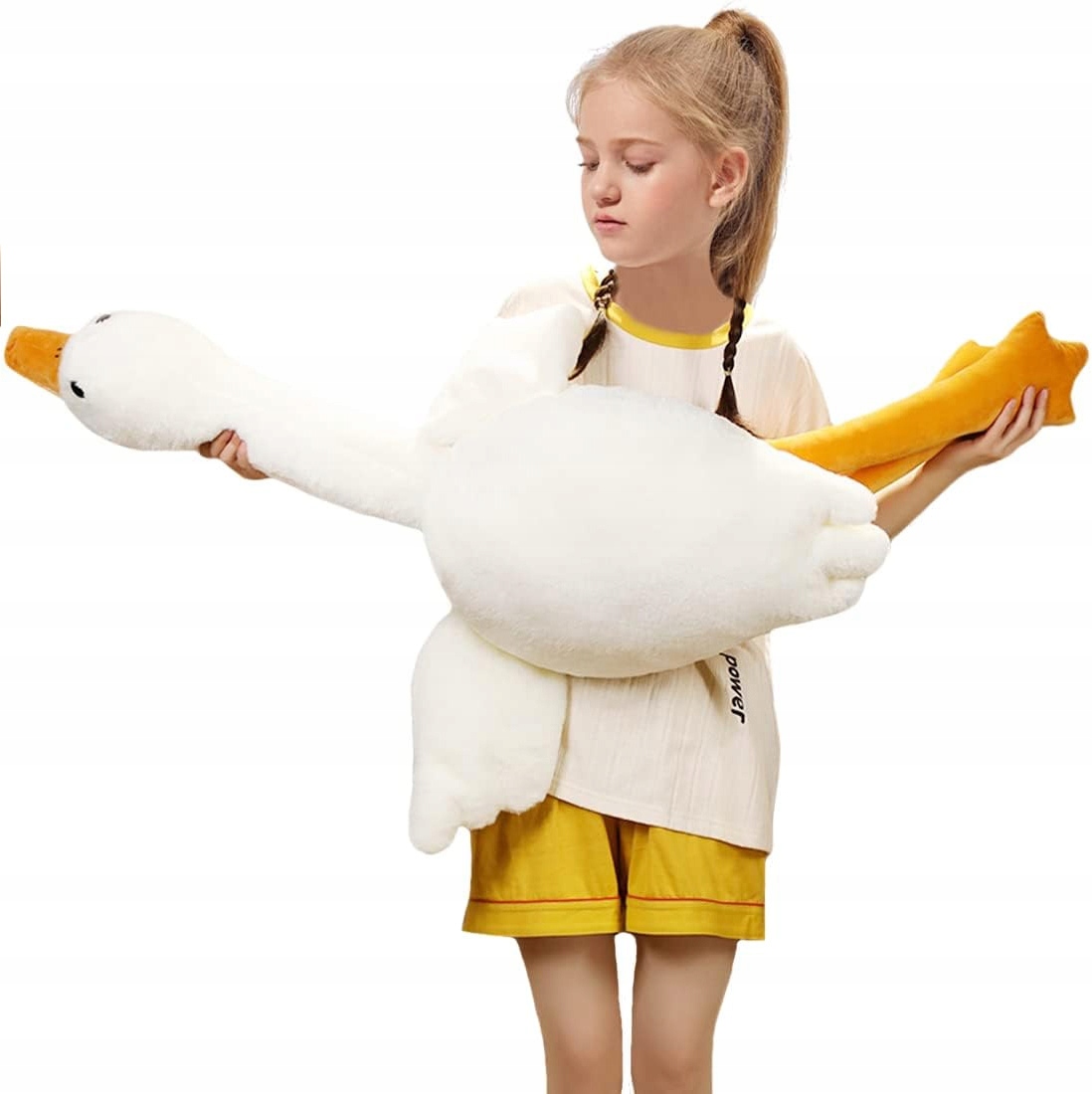 Maskotka Kaczka Gęś RUCHOMA WYCIĄGA SZYJĘ 110cm Marka Bestomi