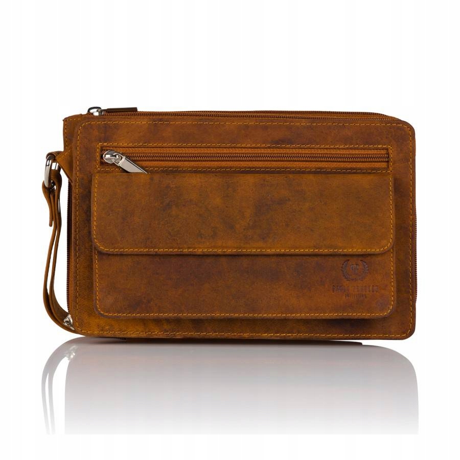 Kožená pánská taška do ruky Paolo Peruzzi, hnědá