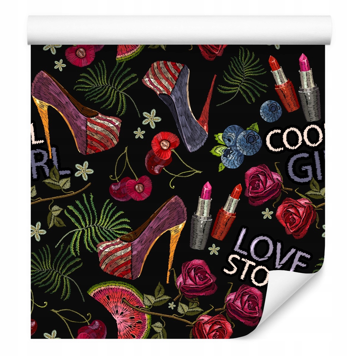 Tapeta pro dívku Špendlíky Rtěnka Růže Pop-Art