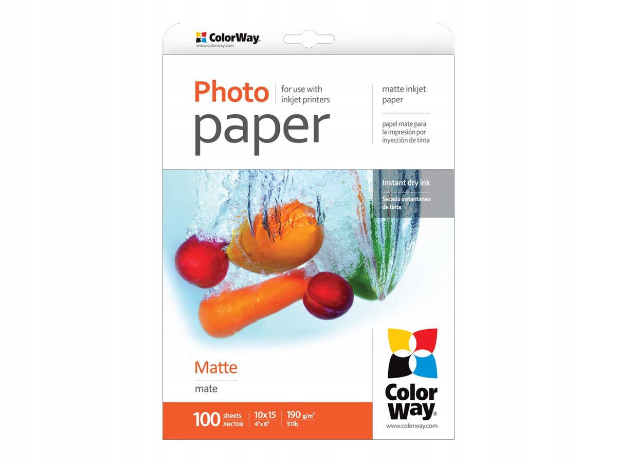 Papier Fotograficzny Matowy ColorWay 10x15 cm 190 g/m² 100szt