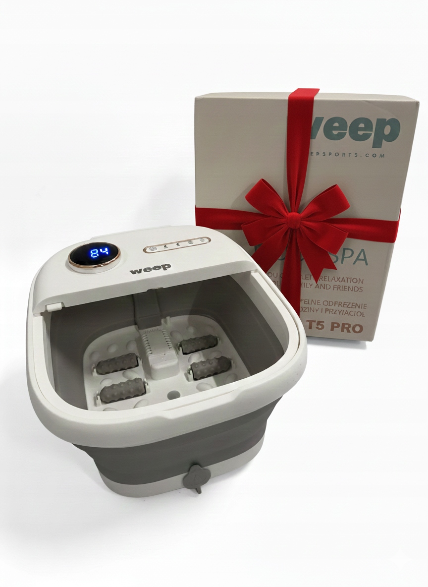 Masażer Do Stóp Wodny Weep T5 Pro Składany Hydromasażer Grzanie Rolki 500W