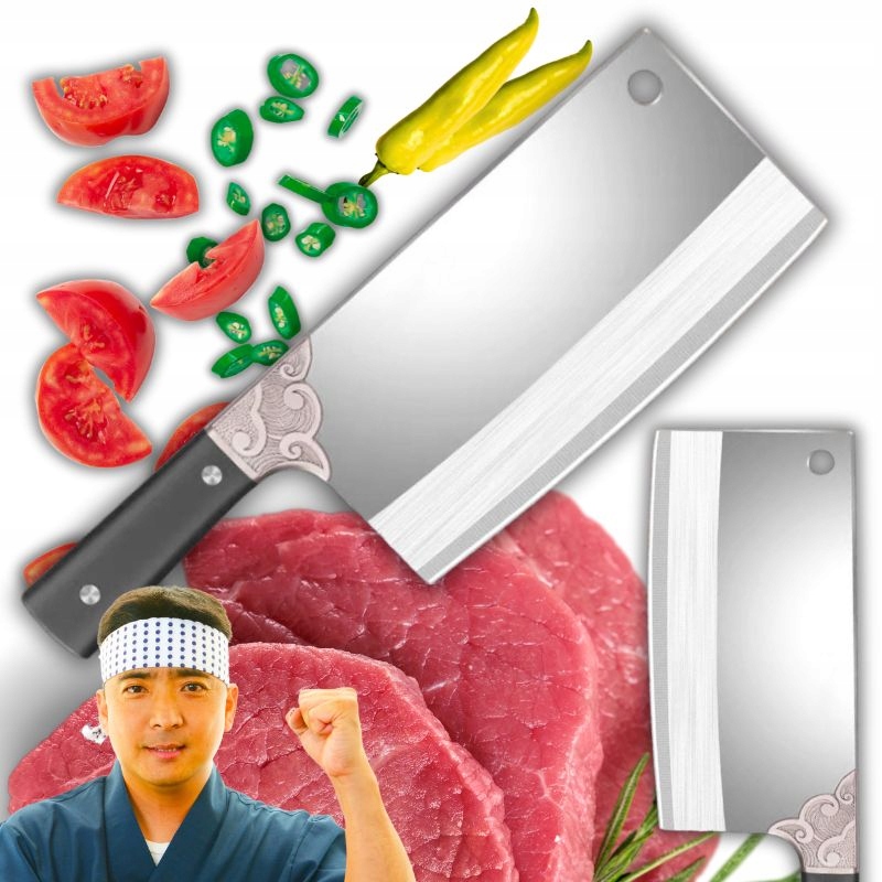 OSTRY TASAK KUCHENNY JAPOŃSKI NÓŻ SZEFA DO MIĘS RYB WARZYW - KnifeKOKURA