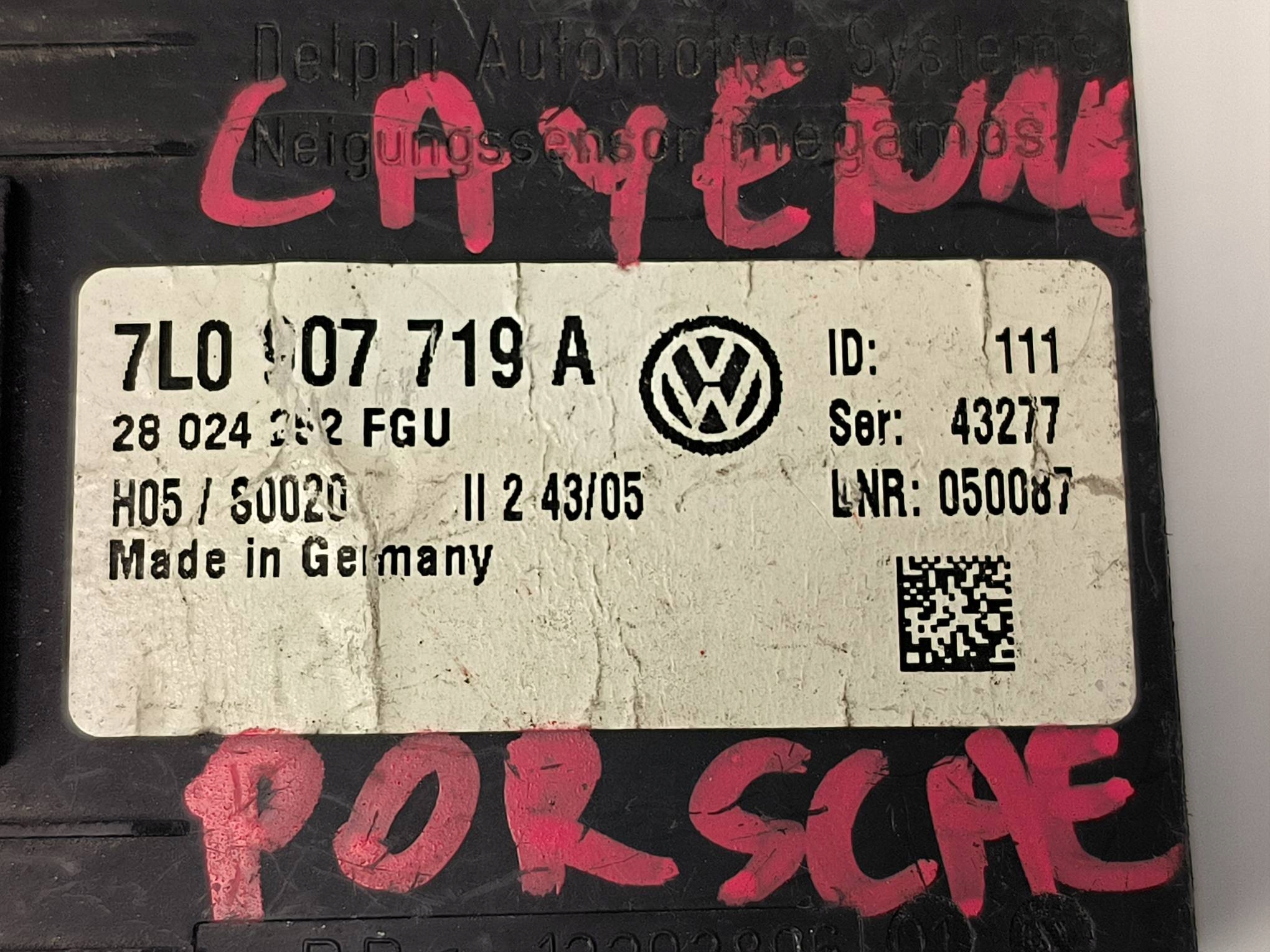 Module ALARMU 7L0907719A PORSCHE CAYENNE