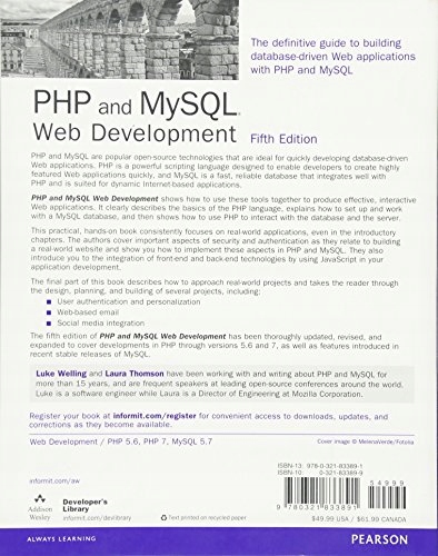 Welling, Luke PHP and MySQL Web Development (Developer's Library) Język publikacji angielski