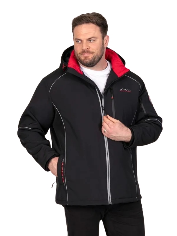 Pánská zimní softshellová bunda JAMIE-D555 Velké velikosti [Velikost 8XL]