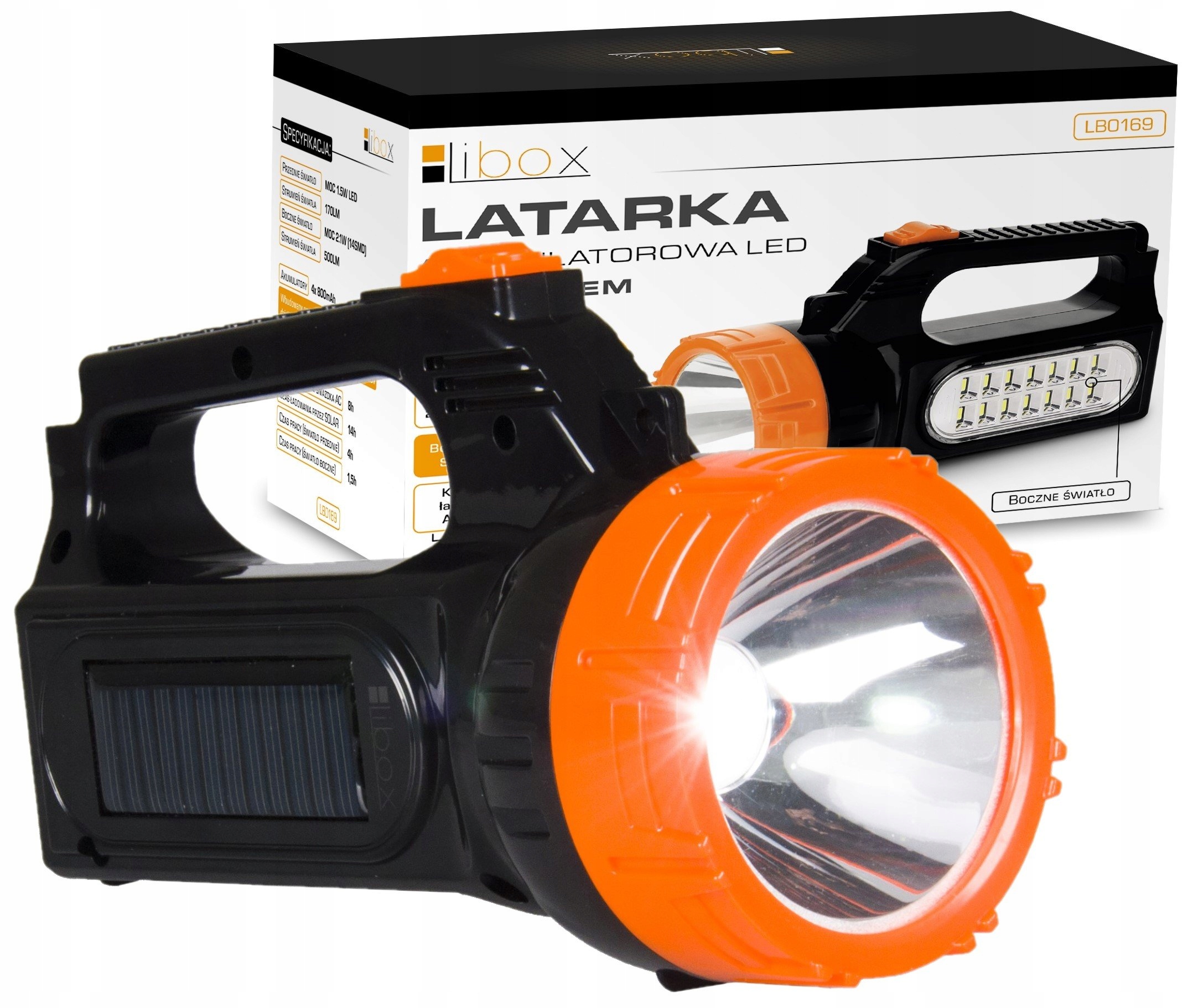 

Szperacz Latarka Akumulatorowa Solar 230V Led