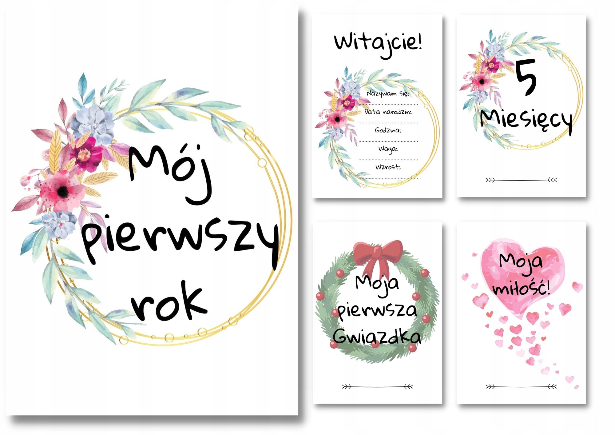 

Karty Do Zdjęć Mój Pierwszy Rok 40 Kart Pudełko