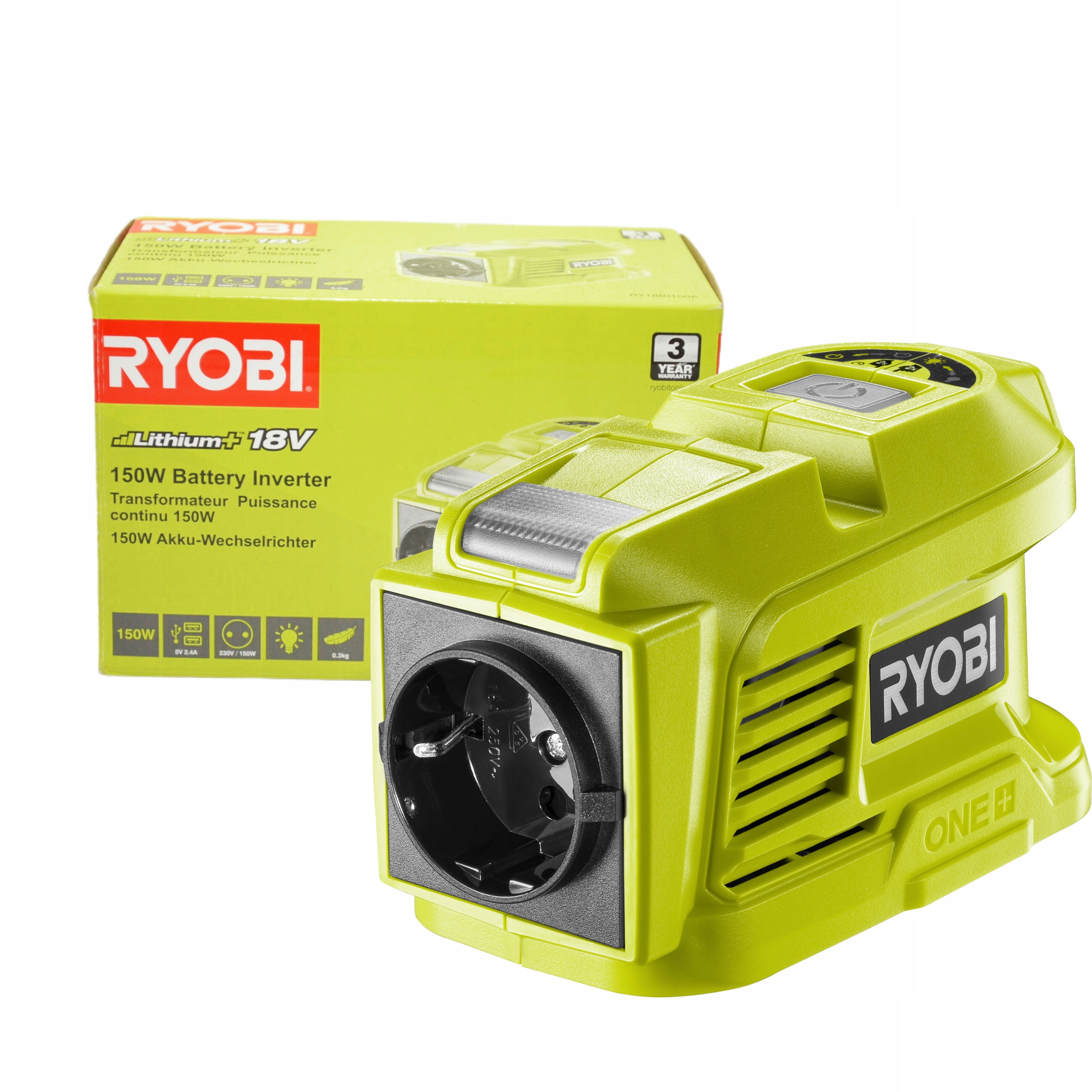 

Ryobi RY18BI150A-0 Przetwornica Napięcia 18V 230V