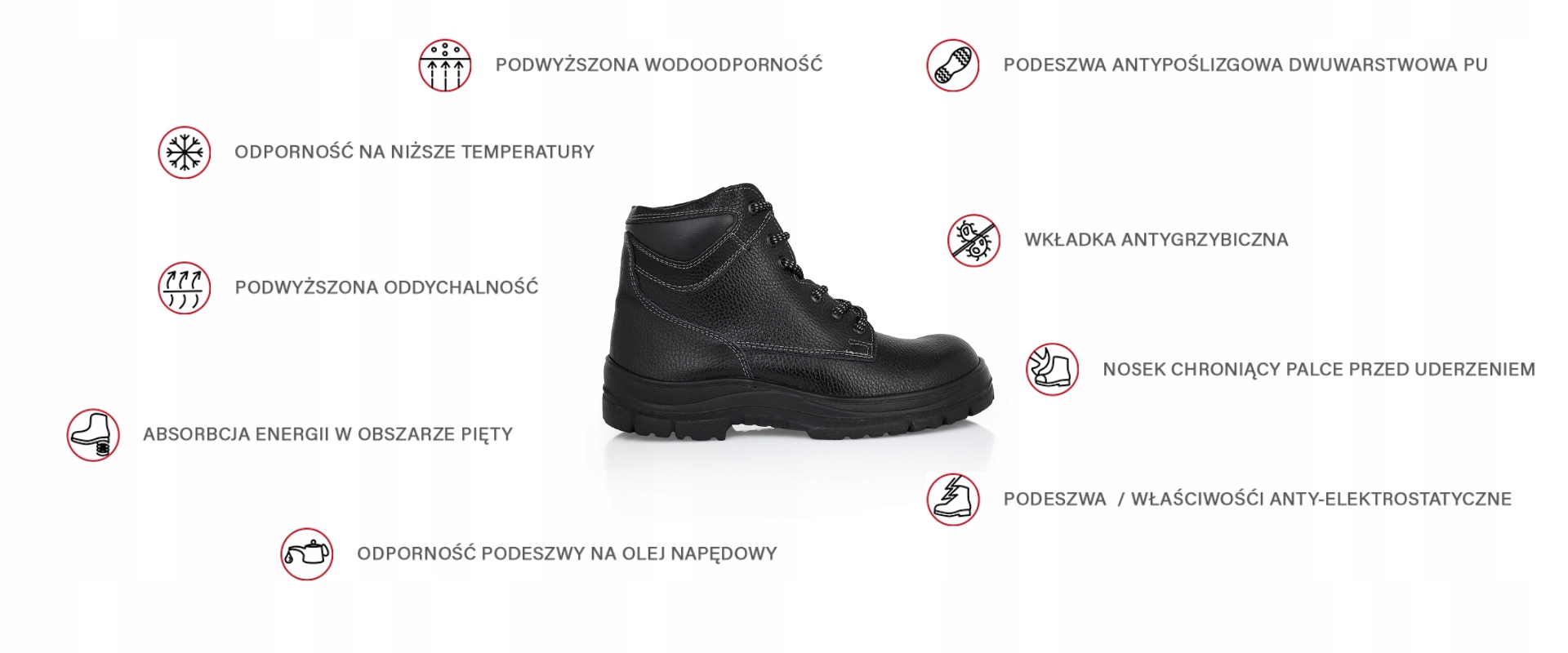 Obuwie robocze męskie Trzewiki bez noska 47 Długość wkładki 30.2 cm