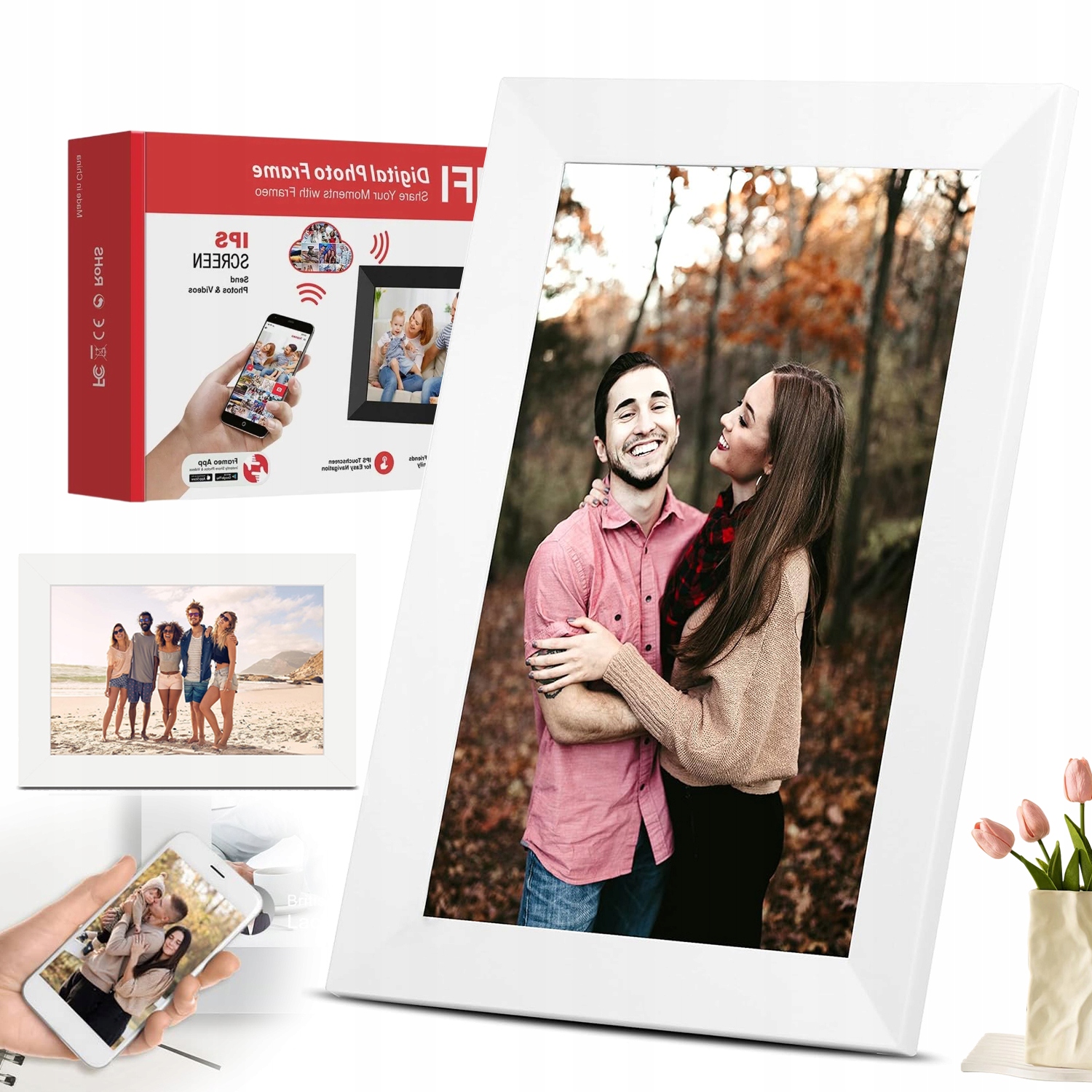 Digitální Rámeček Na Fotografie Frameo Wi-fi 10,1" Vysoká Kvalita Panelu Dárek