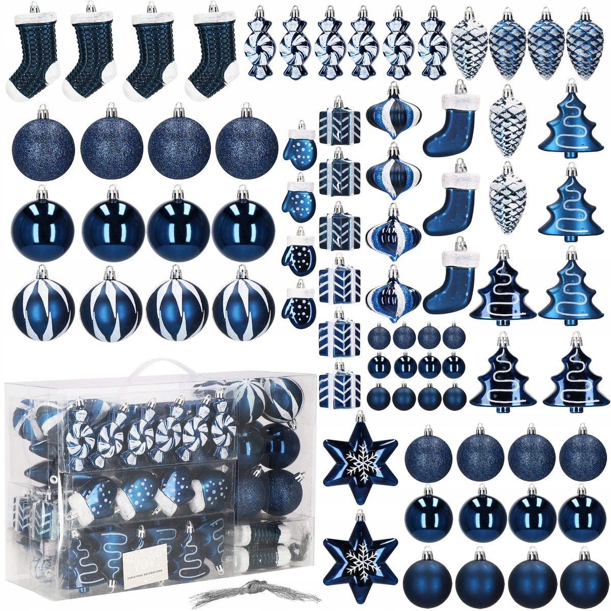 

Zestaw Bombek Na Choinkę XXL 77 Sztuk Różne