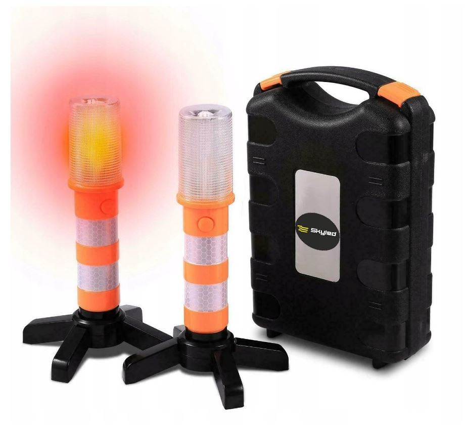 2X BŁYSKOWA LAMPA OSTRZEGAWCZA LED FLARA DROGOWA ŚWIATŁO AWARYJNE