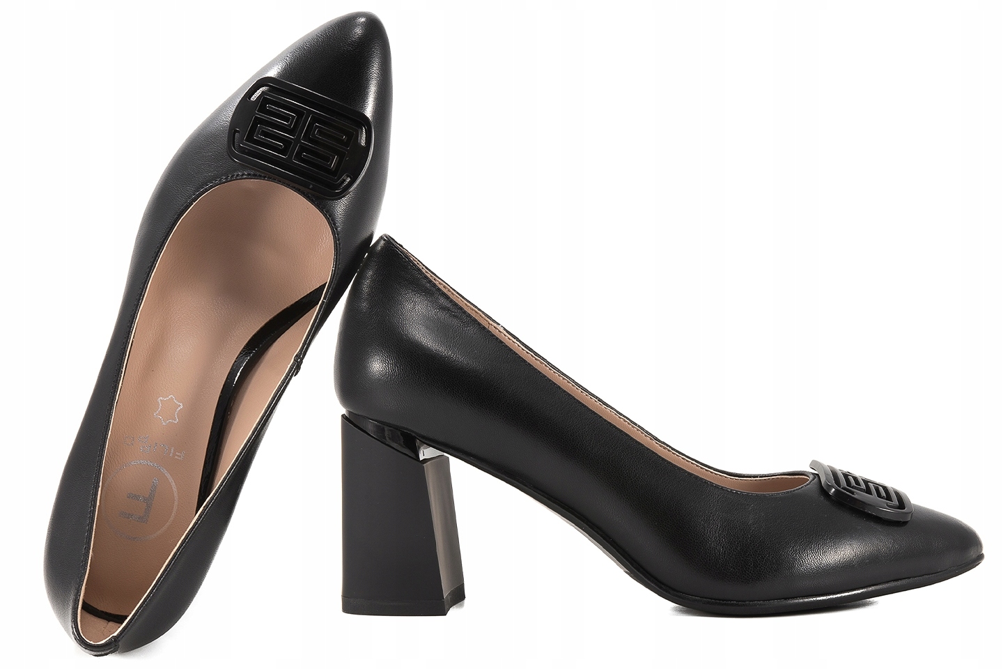 Filippo DP6176 Dámské Polobotky Na Podpatku, Kůže, černé