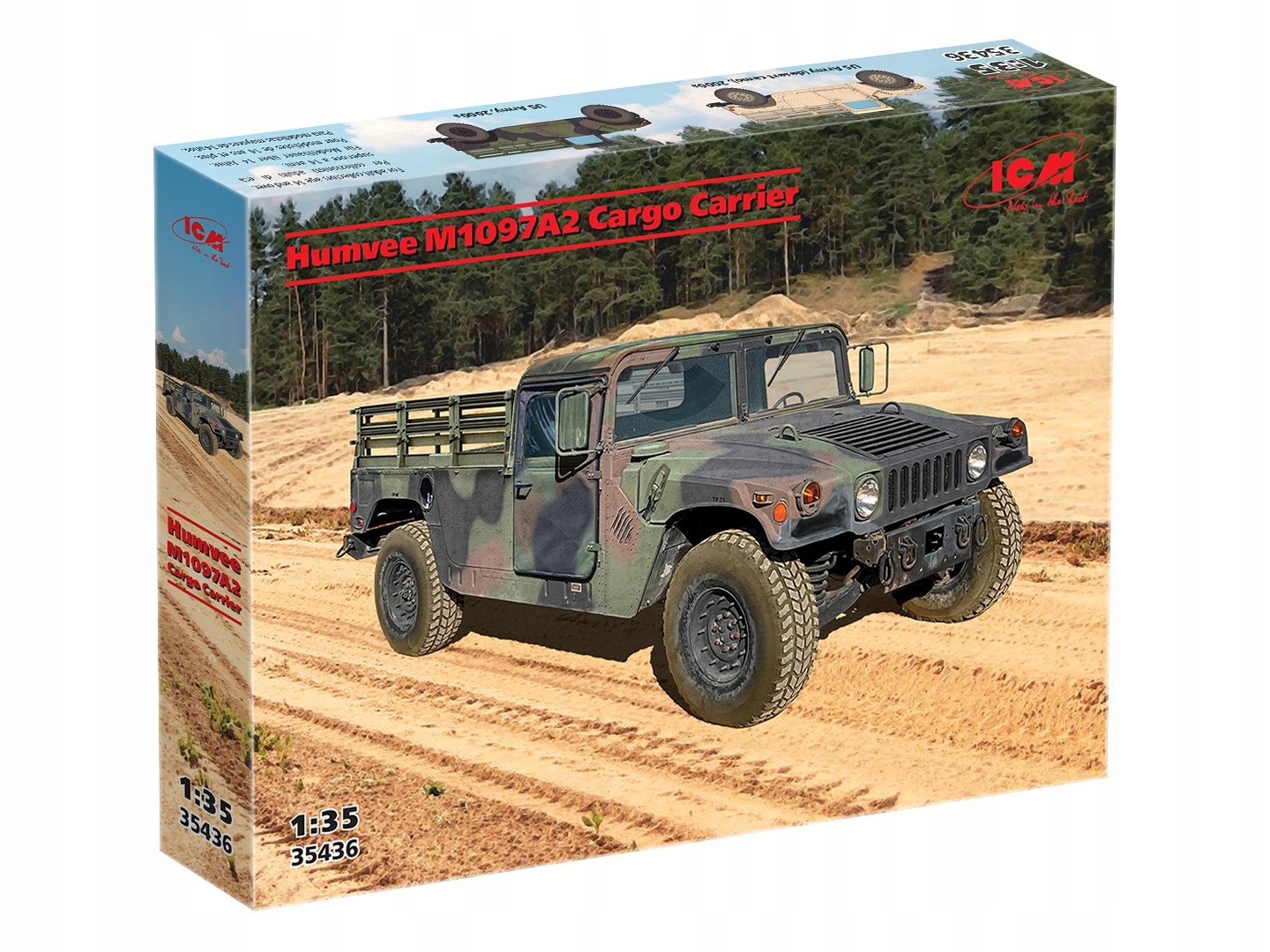 Víceúčelový vůz Hmmwv Humvee M1097A2 Cargo Carrier model 35436 ICM