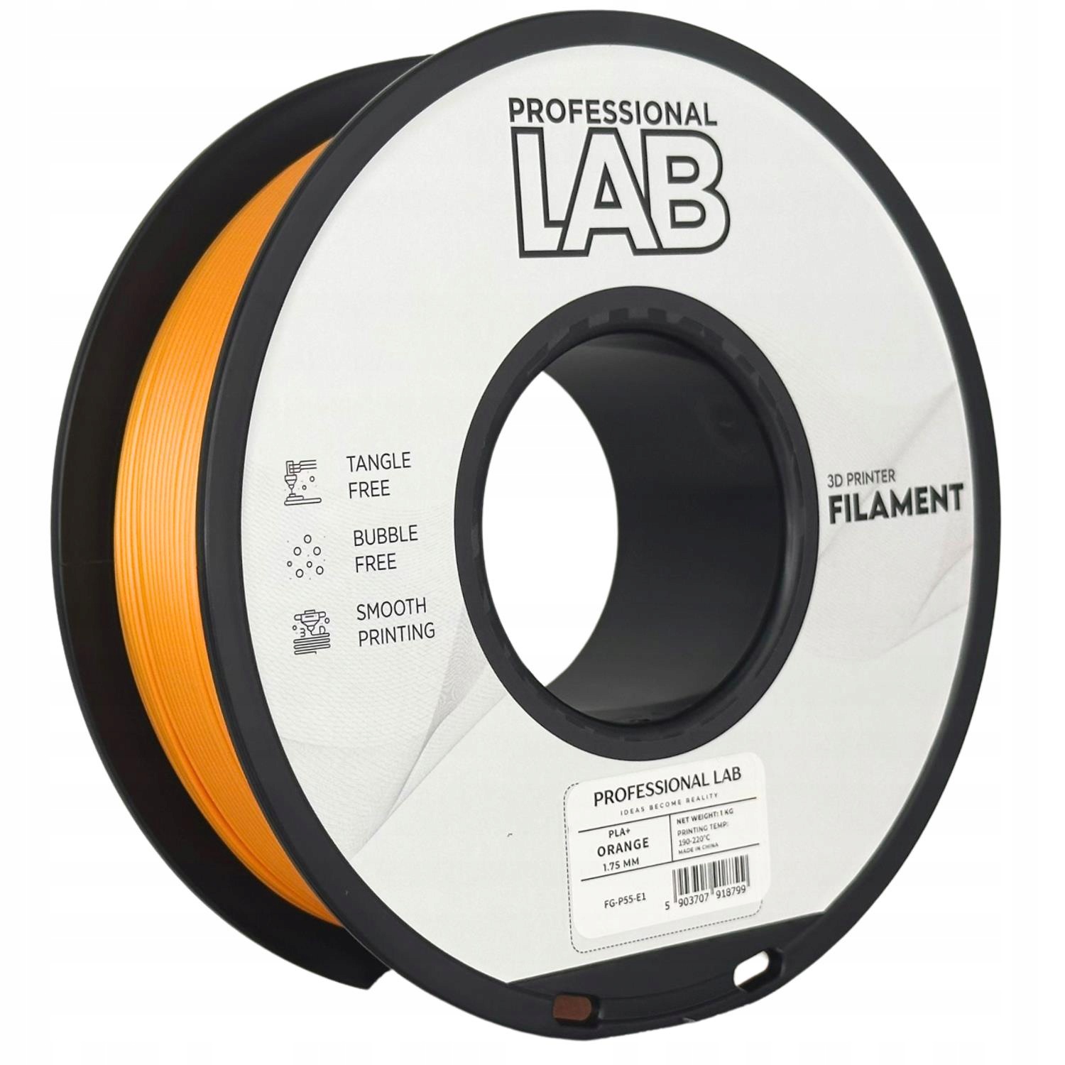 4 x Filament Prof. Lab Pla+ Orange Pomarańczowy 1,75mm 1kg