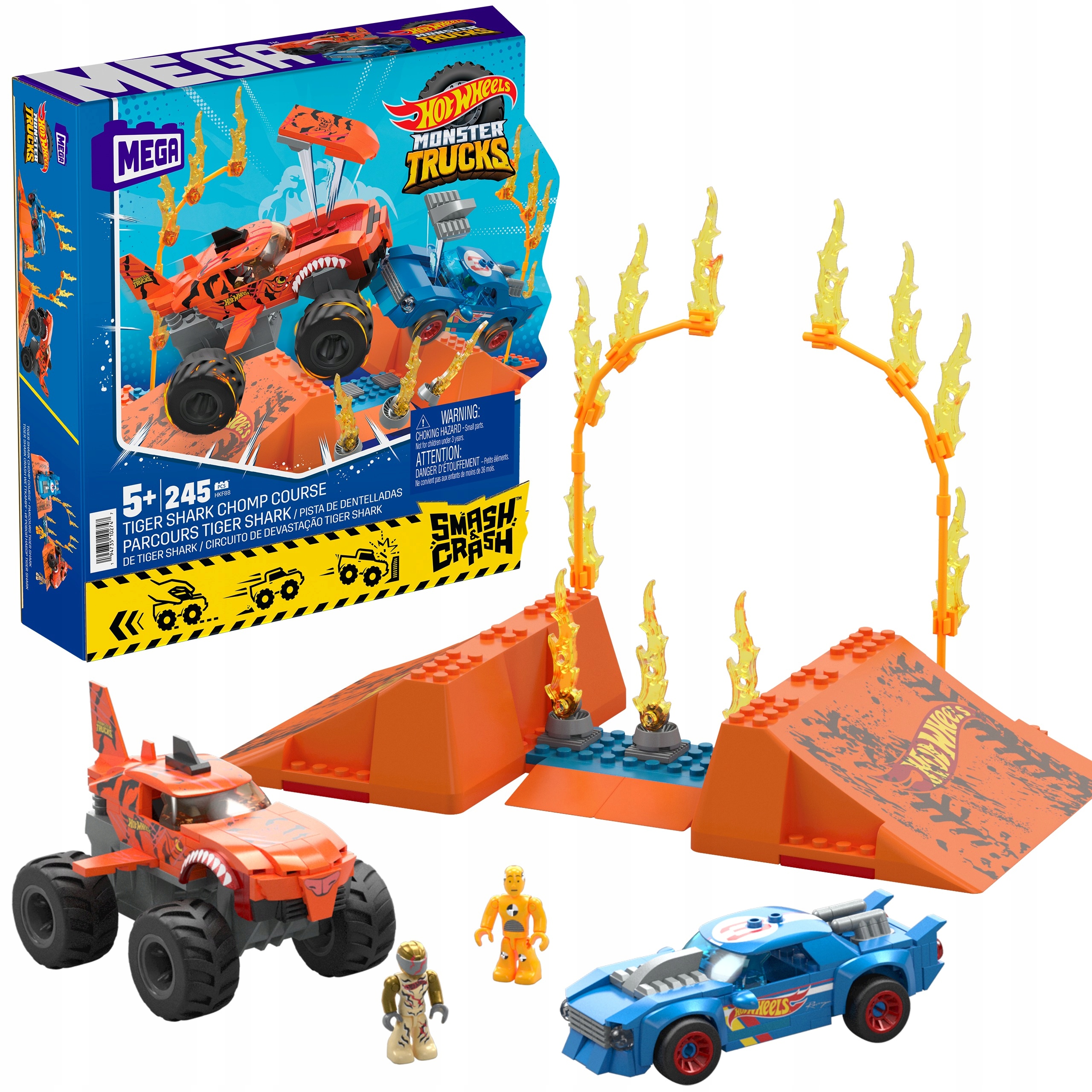 HKF88 MEGA BLOKS KLOCKI MONSTER TRUCKS TIGER SHARK