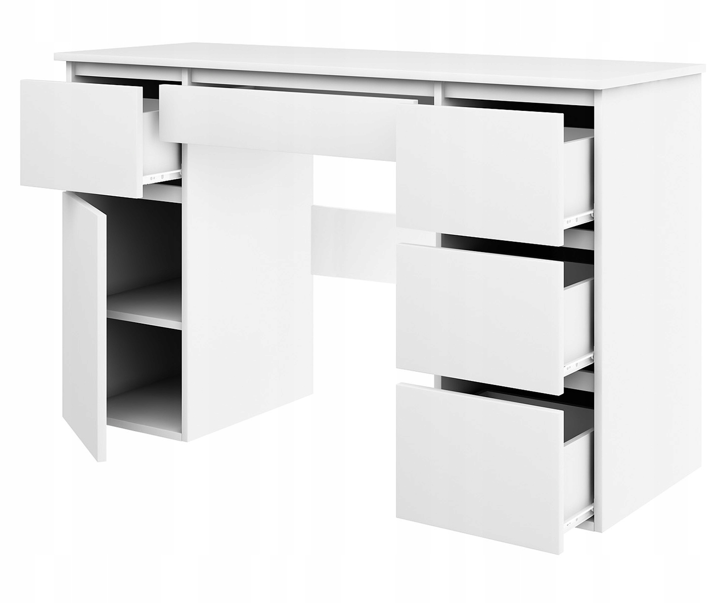 BIURKO MEGAN S BIAŁE SZUFLADY SZKOLNE UCZEŃ LAPTOP Kolor mebla biały