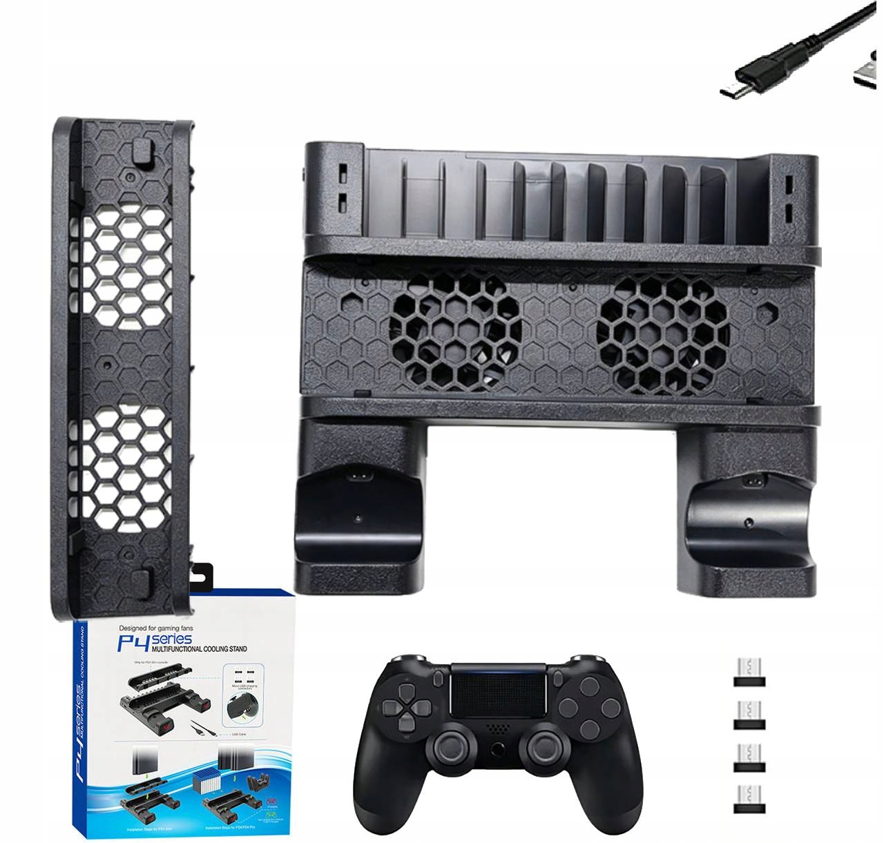 PODSTAWKA CHŁODZĄCA ŁADOWARKA STOJAK DOKUJACA PS4 SLIM PRO NA 2 PADY