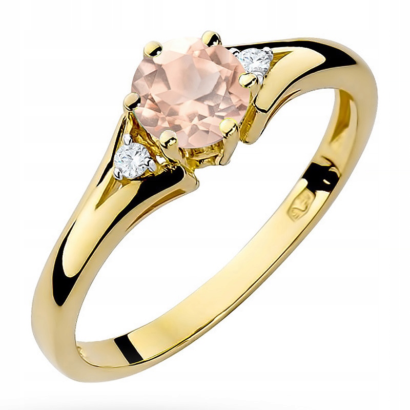 Zlatý Zásnubní Prstýnek 585 s Morganitem 0,40ct a Brilianty 14k vel. 56