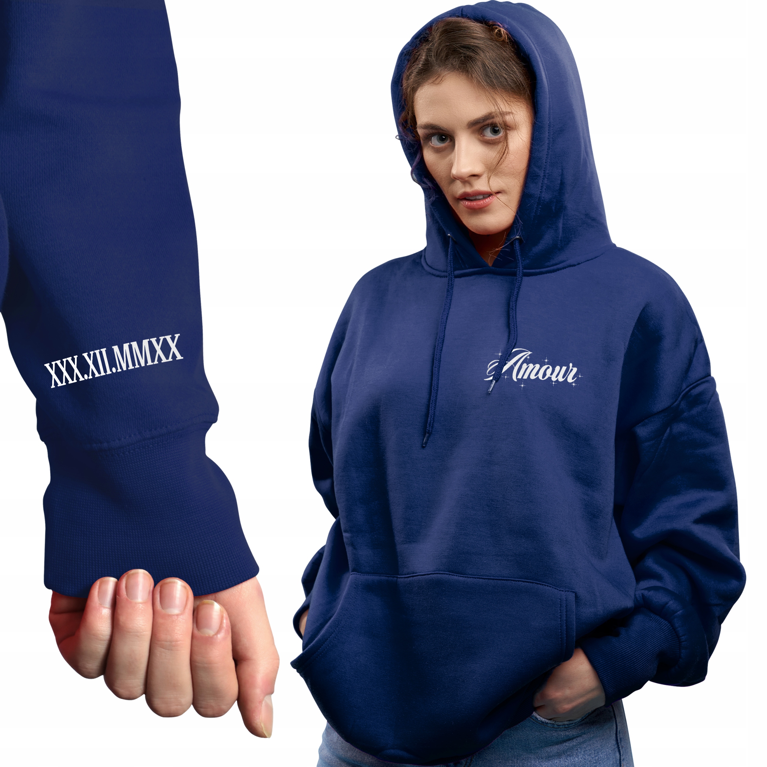 Módní stylová Mikina Dámská s kapucí Amour Mnoho různých vzorů S