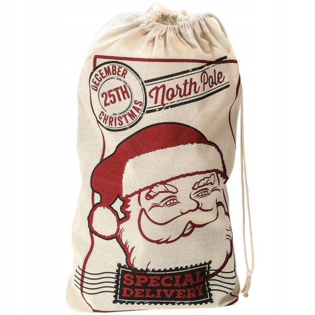 

Worek na prezenty Świętego Mikołaja jutowy Nadruk