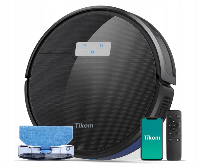 ODKURZACZ ROBOT SPRZĄTAJĄCY FUNKCJA MOPA NA MOKRO TIKOM G8000 PRO CZARNY