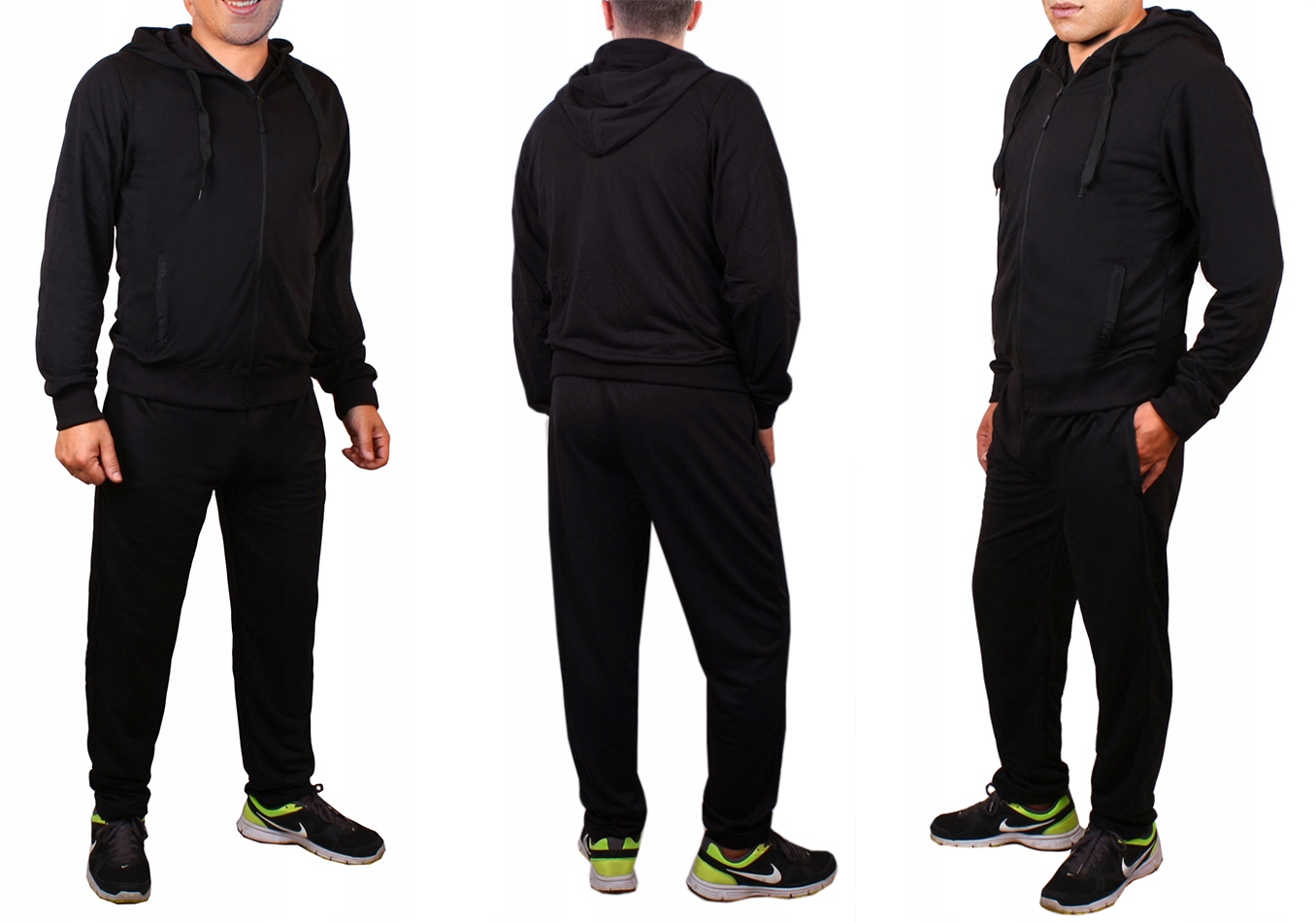 DRES MĘSKI DRESY kaptur SPODNIE bluza czarny 911 M