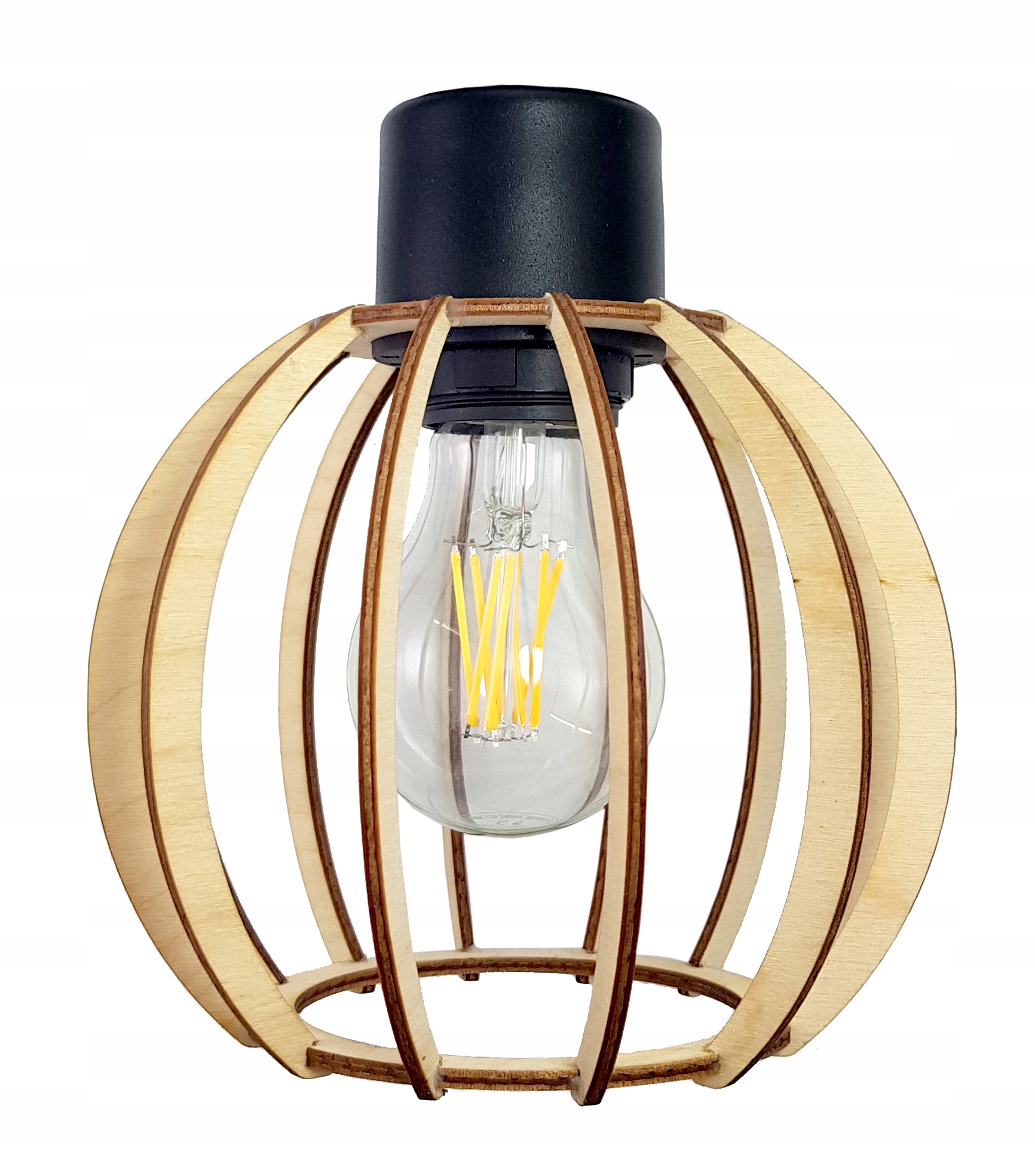 LAMPA KINKIET E27 ścienny stały loft KULA Drewno Rodzaj gwintu E27