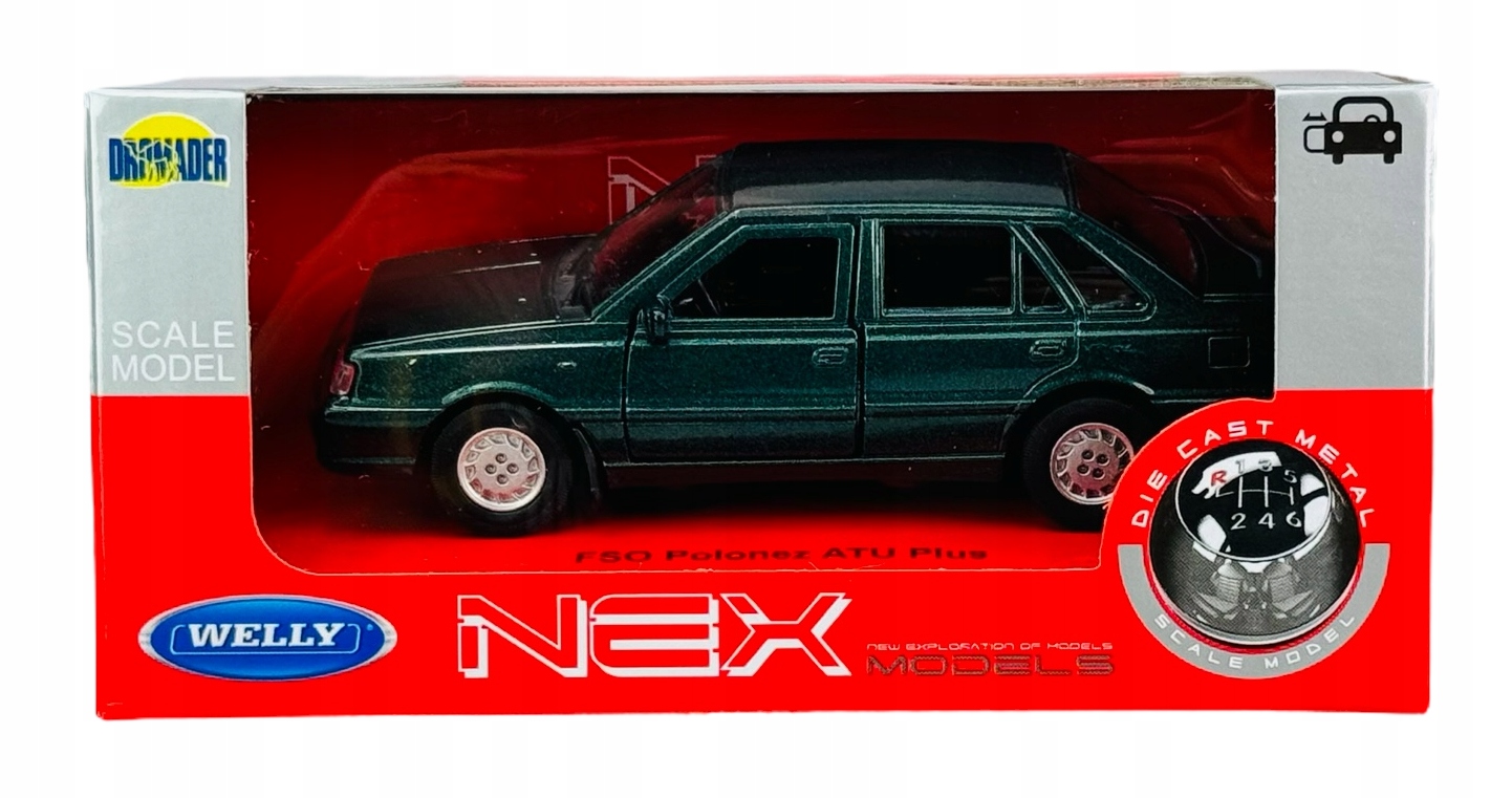 WELLY FSO POLONEZ ATU PLUS ZIELONY 1:34 NOWY METALOWY MODEL 43845 Kod producenta 52645271