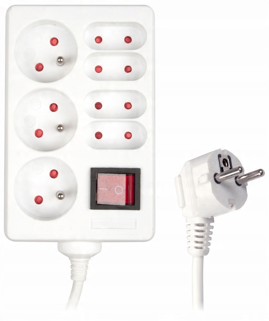 

Listwa zasilająca 7 Gniazd 3+4 wąskie kabel 3m