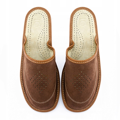 SKÓRZANE CIAPY Pantofle Laczki Klapki Kapcie | 42 Marka inna