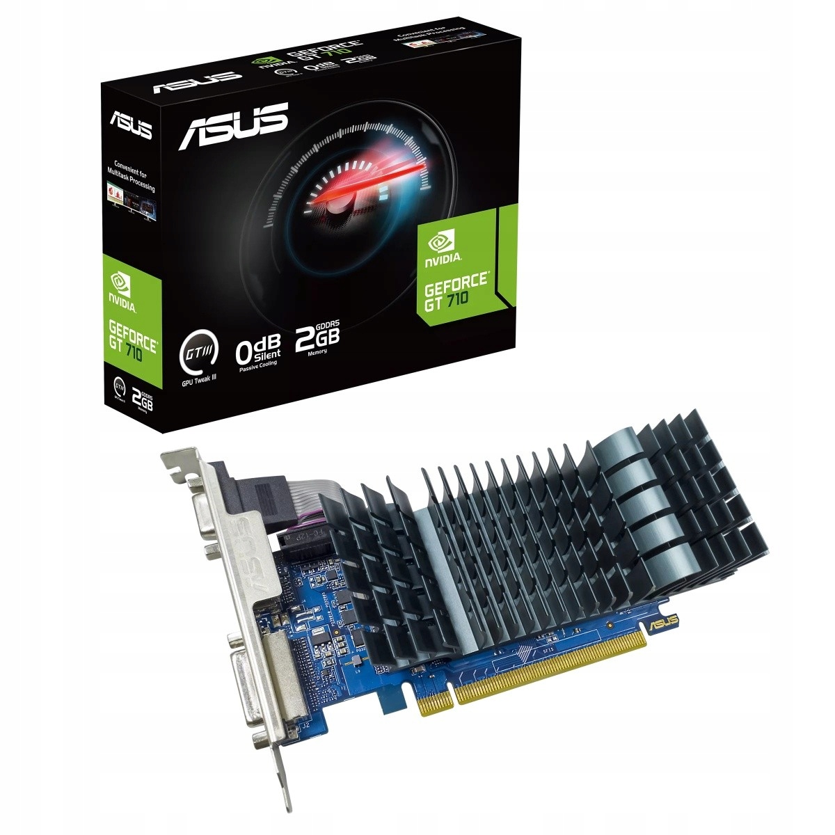Asus Grafická karta GeForce Gt 710 2GB GDDR5 Evo 64 bit Dvi-d/dsub/hdmi