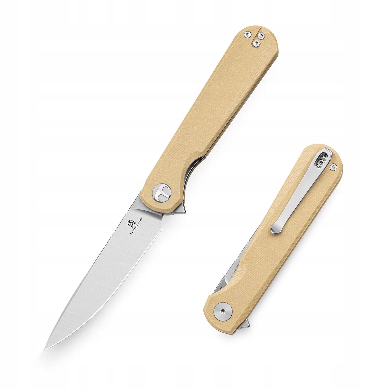 Zavírací nůž Bestechman Flick BMK13C D2 G10, khaki, Edc Nůž