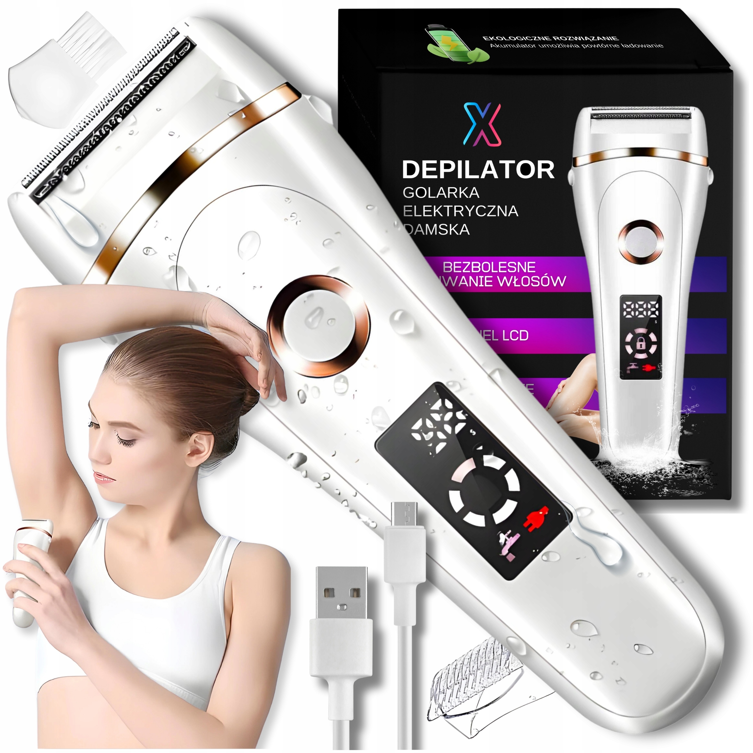 Bezbolesny Depilator Do Usuwania Włosów Golarka Damska do ciała bikini nóg