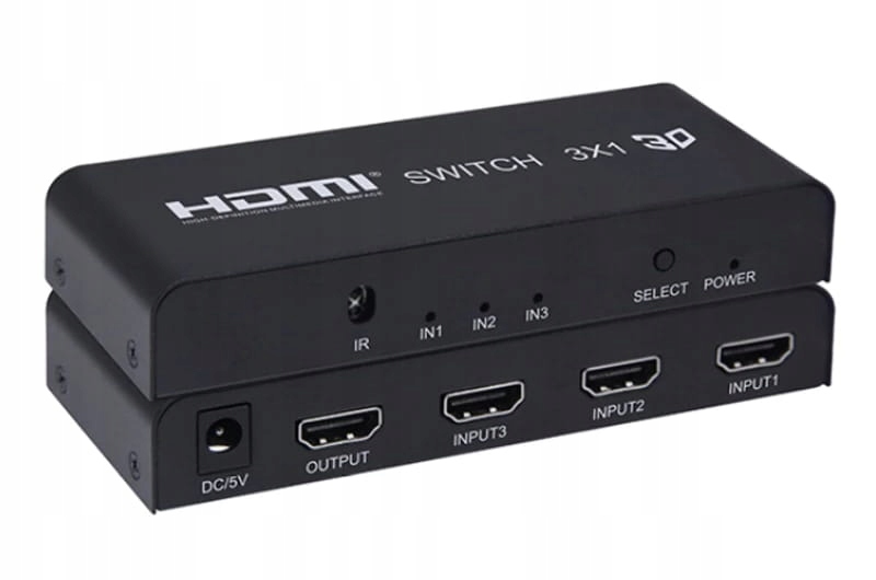 Switch HDMI 3in1 Rozgałęźnik 3x1 przejściówka Trójnik + Pilot