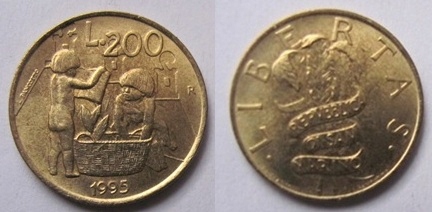 San Marino 200 Lirów 1995